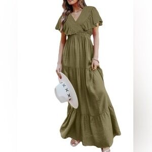 Simplee size medium Olive Green Maxi Dress